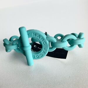 Marc Jacobs Turquoise silicone Chain Toggle Bracelet